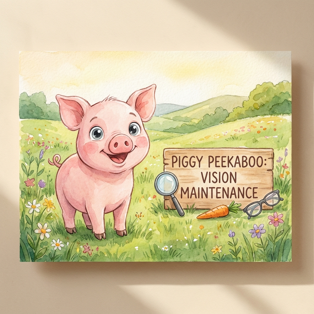 A healthy piggy enjoying clear vision